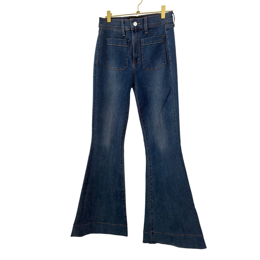 Veronica Beard Sheridan Exaggerated Flare High Rise Patch Pocket Jeans 27